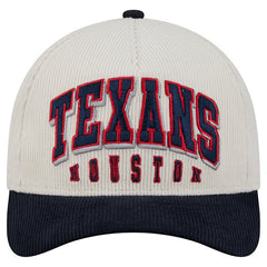 Houston Texans New Era Two-Tone Sided Corduroy 9FORTY A-Frame Adjustable Hat - Cream/Navy cheap