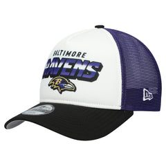 Baltimore Ravens New Era Youth Streak 9FORTY A-Frame Adjustable Hat - White/Black outlet