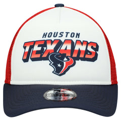 Houston Texans New Era Youth Streak 9FORTY A-Frame Adjustable Hat - White/Navy for sale