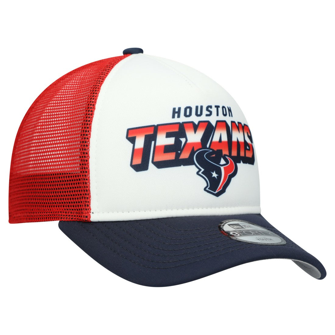 Houston Texans New Era Youth Streak 9FORTY A-Frame Adjustable Hat - White/Navy for sale