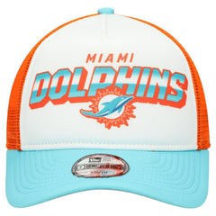 Miami Dolphins New Era Youth Streak 9FORTY A-Frame Adjustable Hat - White/Aqua for sale