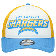 Los Angeles Chargers New Era Youth Streak 9FORTY A-Frame Adjustable Hat - White/Powder Blue for sale