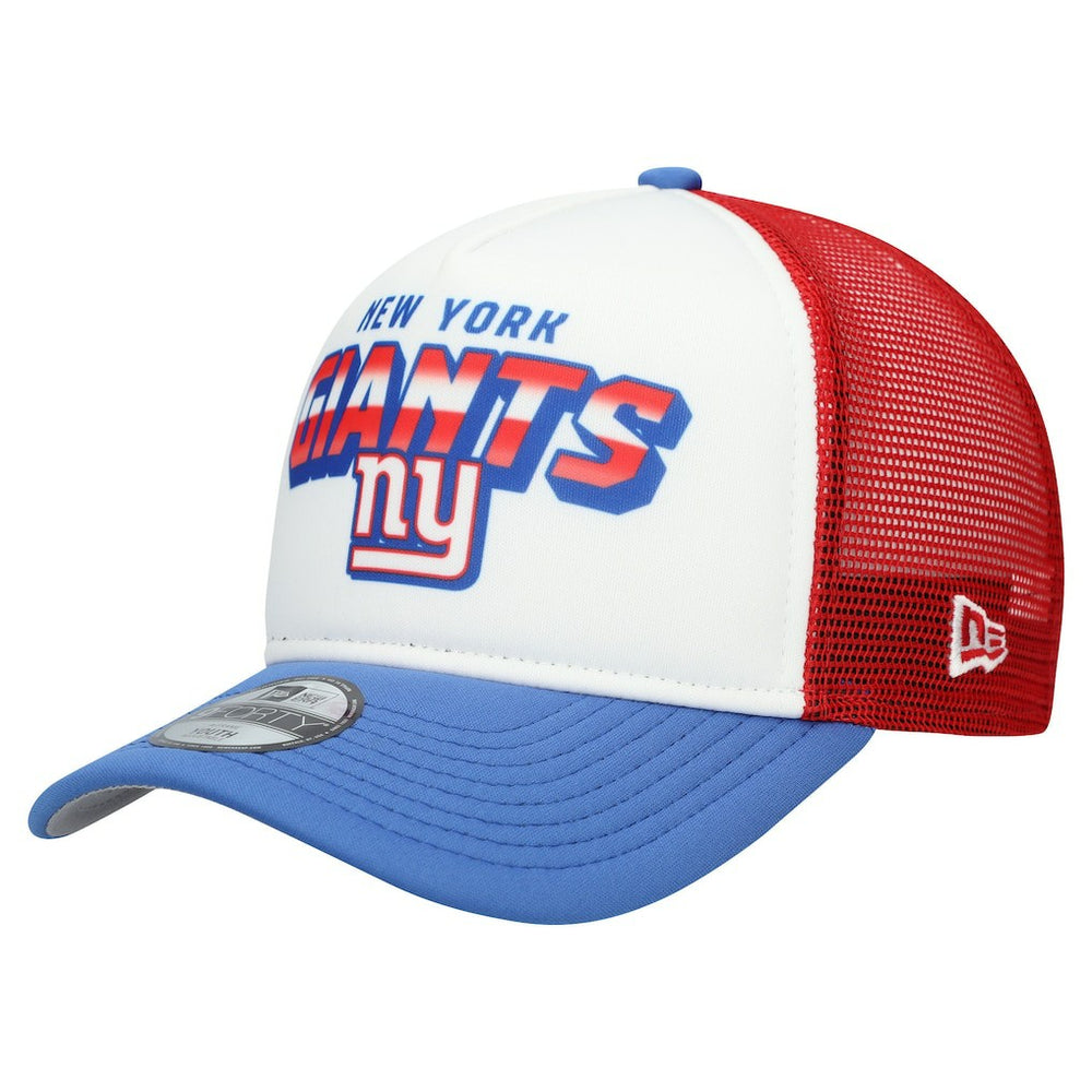 New York Giants New Era Youth Streak 9FORTY A-Frame Adjustable Hat - White/Royal on sale