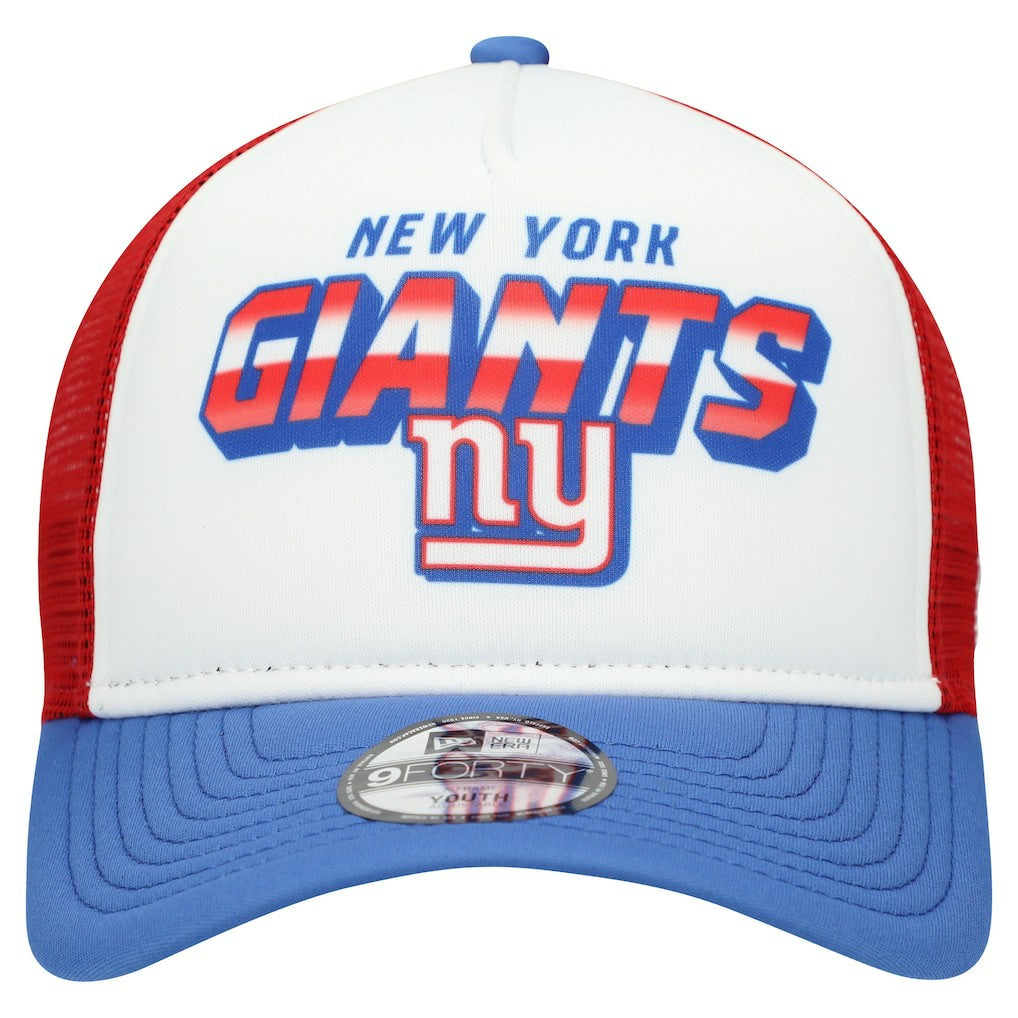 New York Giants New Era Youth Streak 9FORTY A-Frame Adjustable Hat - White/Royal on sale