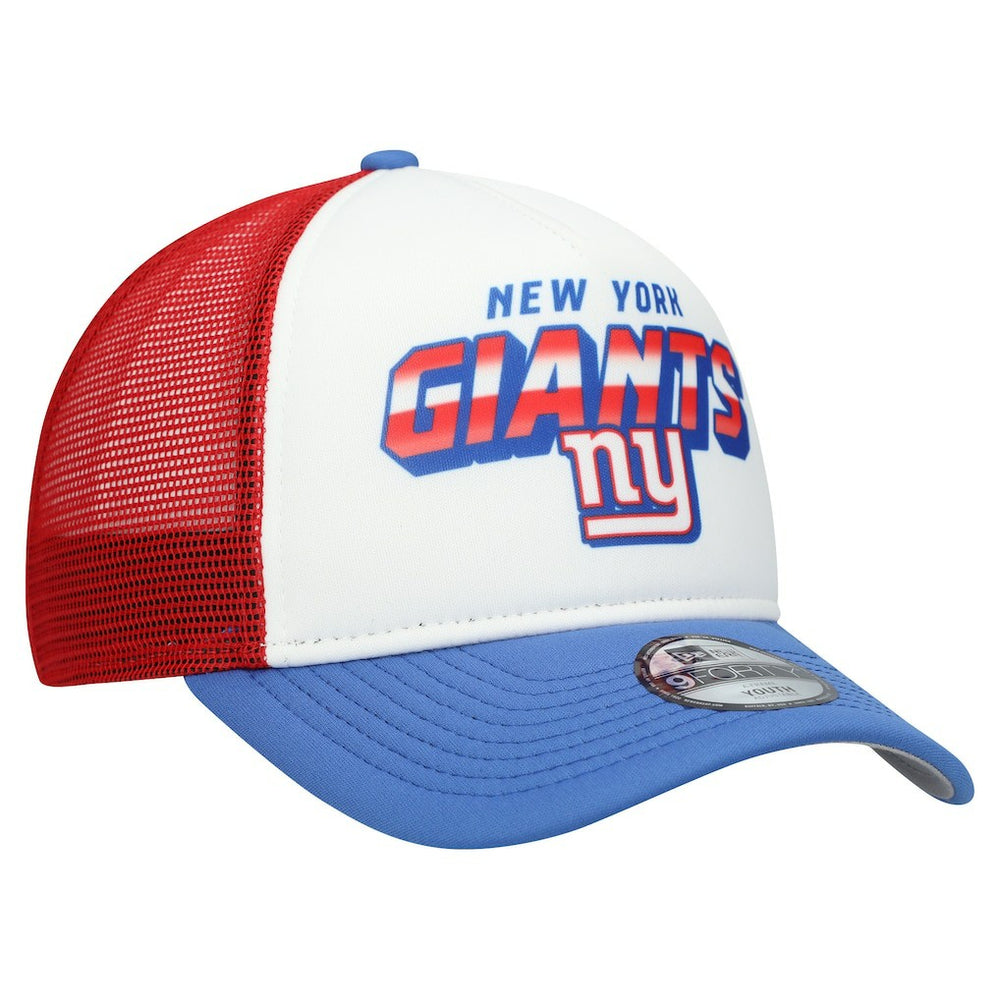 New York Giants New Era Youth Streak 9FORTY A-Frame Adjustable Hat - White/Royal on sale