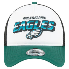 Philadelphia Eagles New Era Youth Streak 9FORTY A-Frame Adjustable Hat - White/Green discount