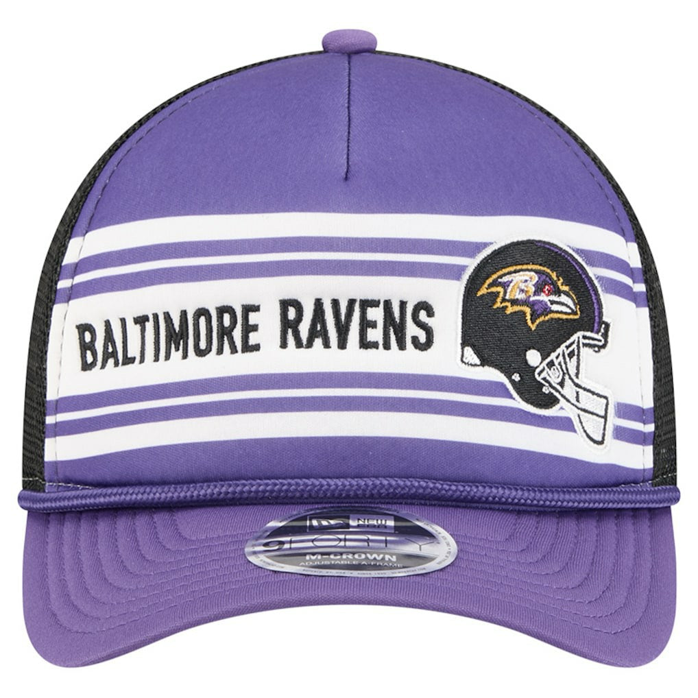 Baltimore Ravens New Era Linear A-Frame 9FORTY Adjustable Hat - Purple cheap