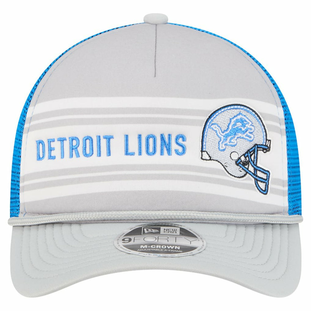 Detroit Lions New Era Linear A-Frame 9FORTY Adjustable Hat - Gray for sale