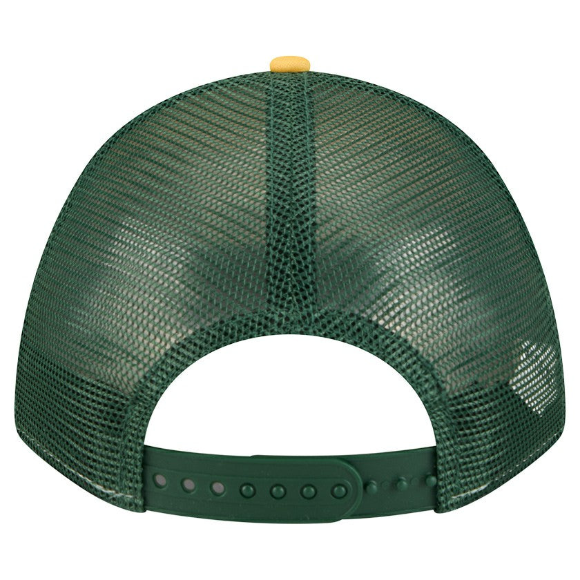 Green Bay Packers New Era Linear A-Frame 9FORTY Adjustable Hat - Gold for sale