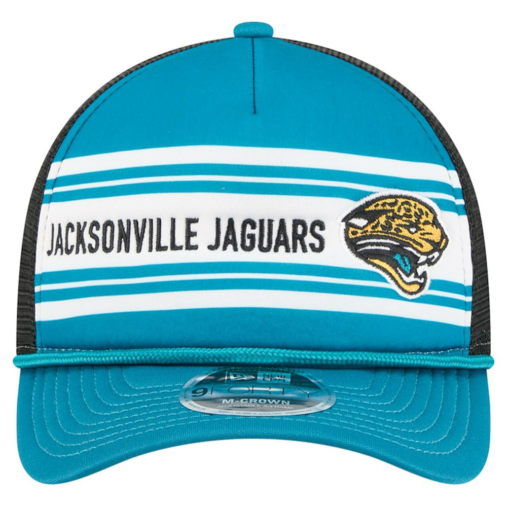 Jacksonville Jaguars New Era Throwback Linear A-Frame 9FORTY Adjustable Hat - Teal for sale