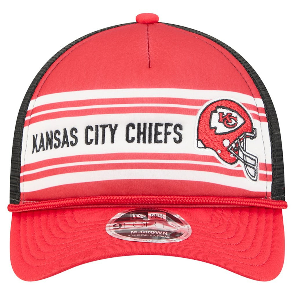 Kansas City Chiefs New Era Linear A-Frame 9FORTY Adjustable Hat - Red for sale