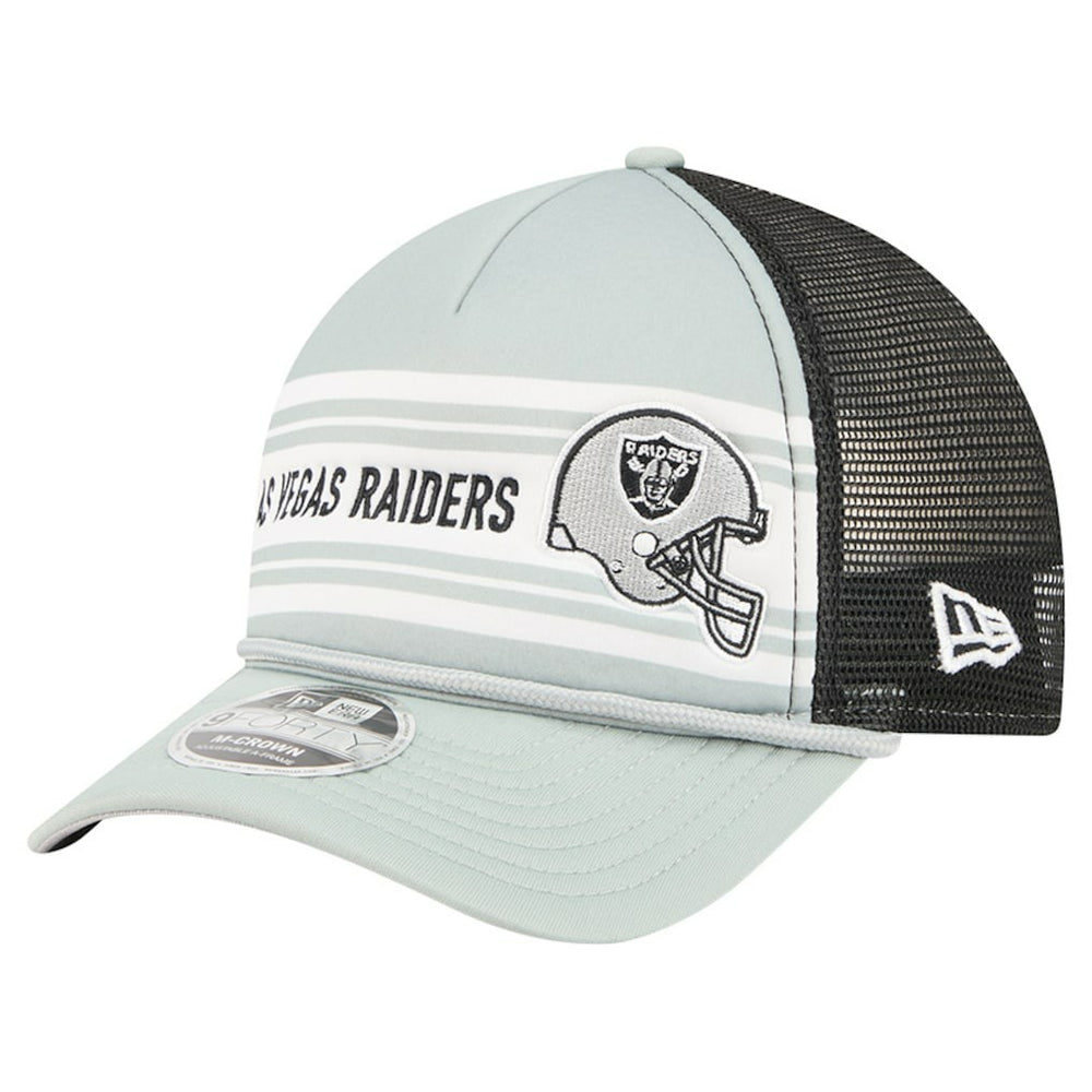 Las Vegas Raiders New Era Linear A-Frame 9FORTY Adjustable Hat - Silver cheap