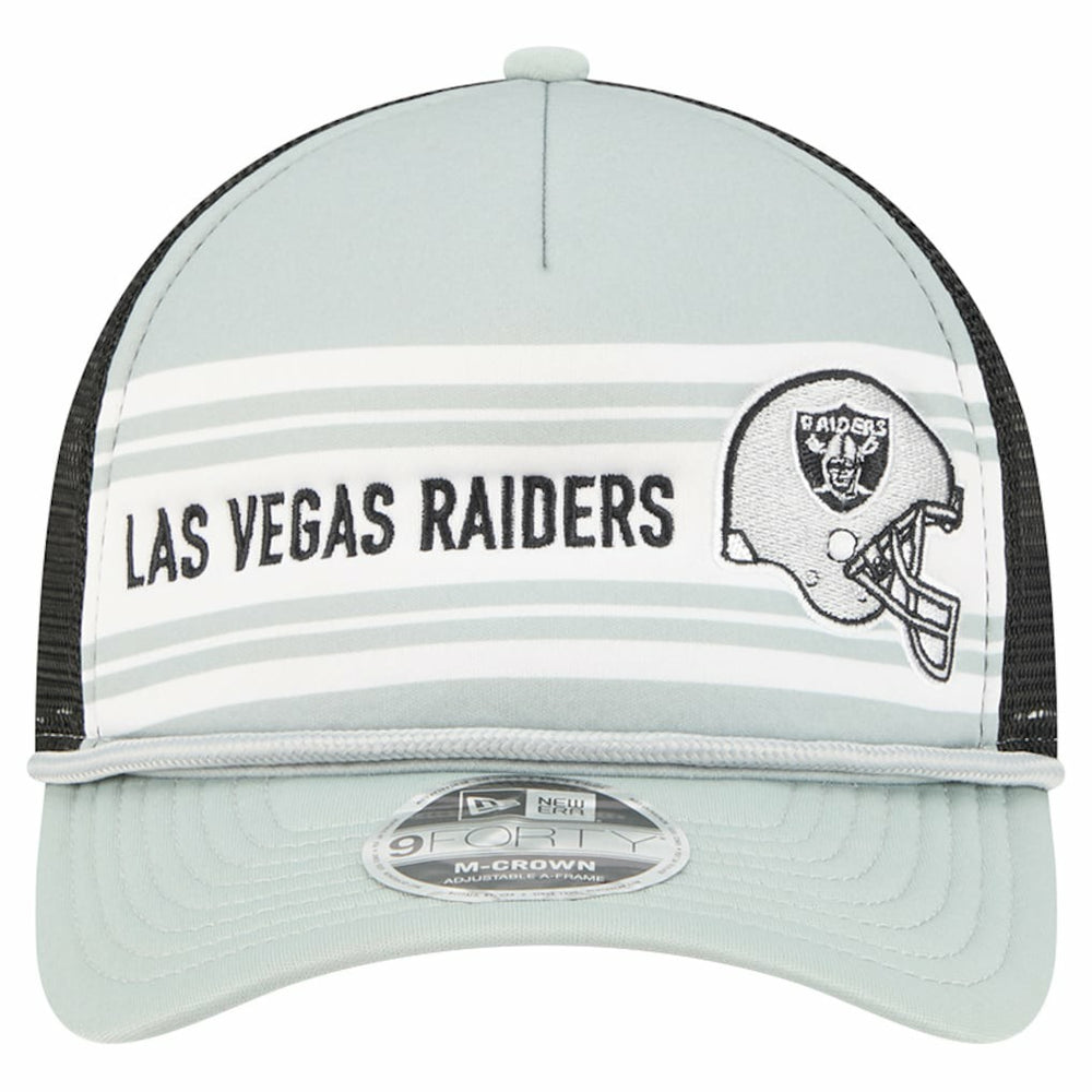 Las Vegas Raiders New Era Linear A-Frame 9FORTY Adjustable Hat - Silver cheap