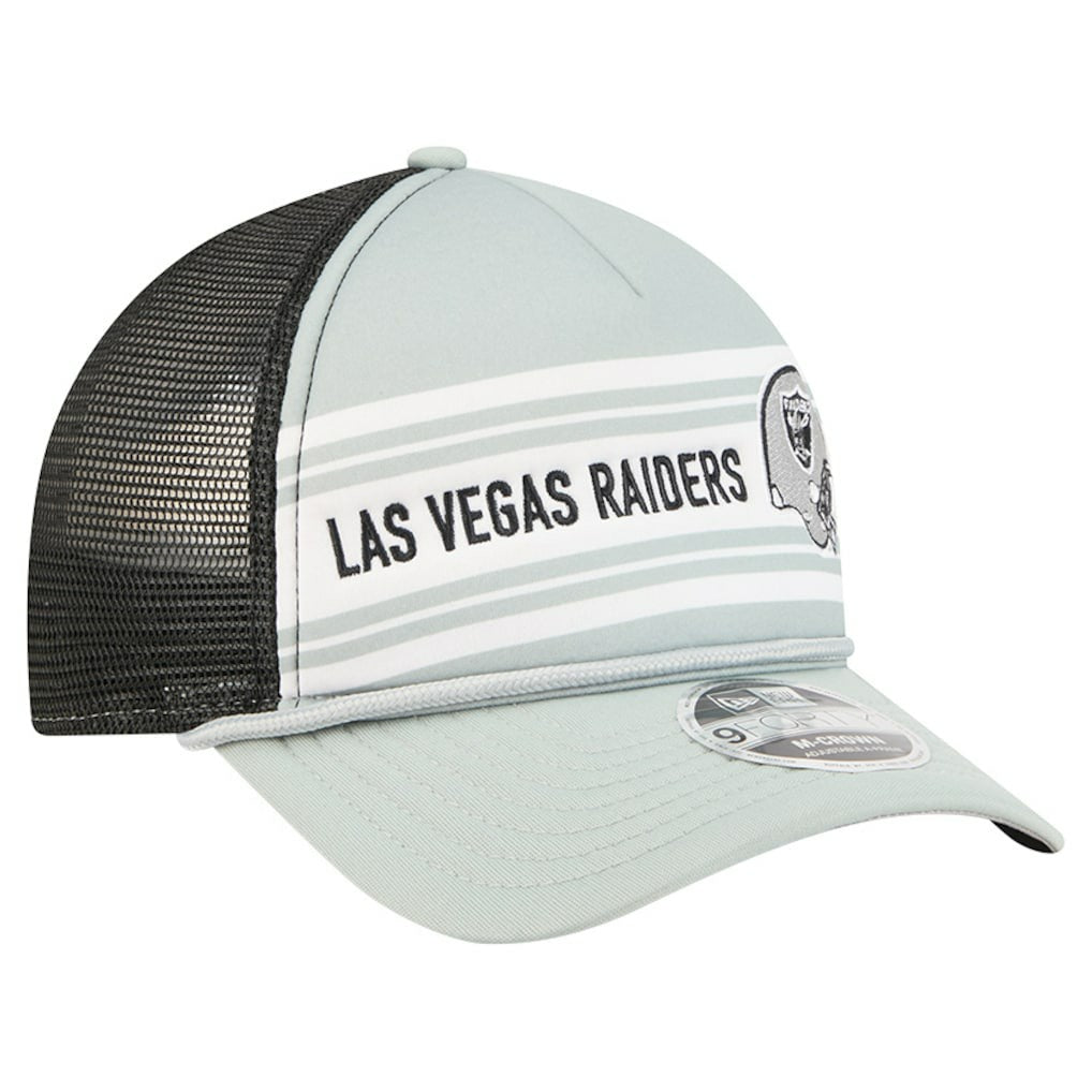 Las Vegas Raiders New Era Linear A-Frame 9FORTY Adjustable Hat - Silver cheap