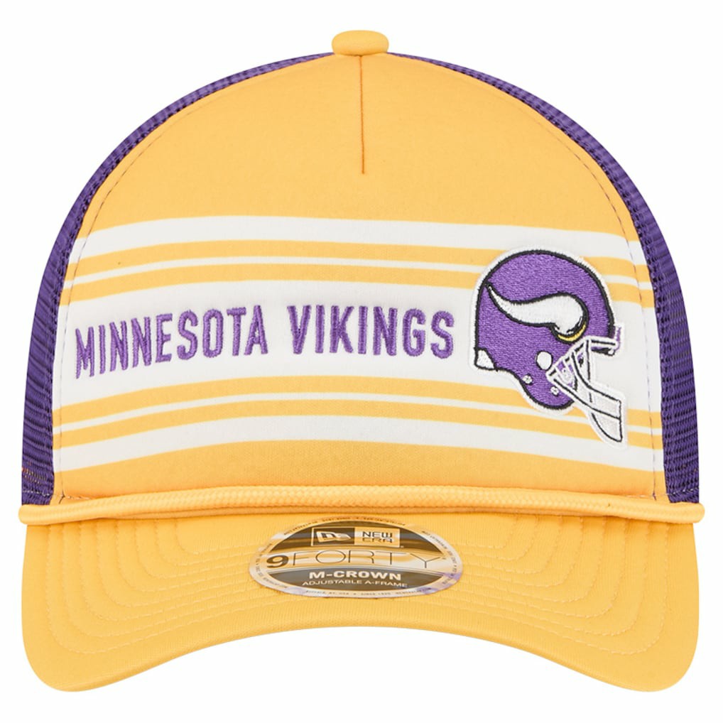 Minnesota Vikings New Era Linear A-Frame 9FORTY Adjustable Hat - Gold outlet
