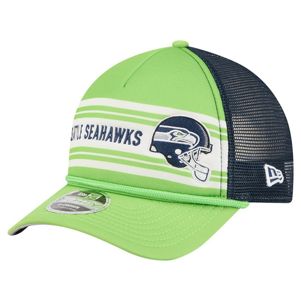 Seattle Seahawks New Era Linear A-Frame 9FORTY Adjustable Hat - Neon Green discount