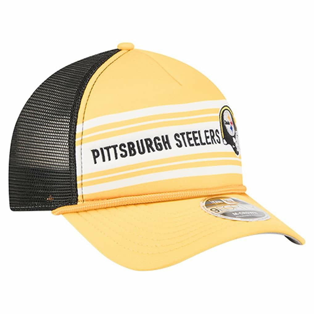 Pittsburgh Steelers New Era Linear A-Frame 9FORTY Adjustable Hat - Gold sale
