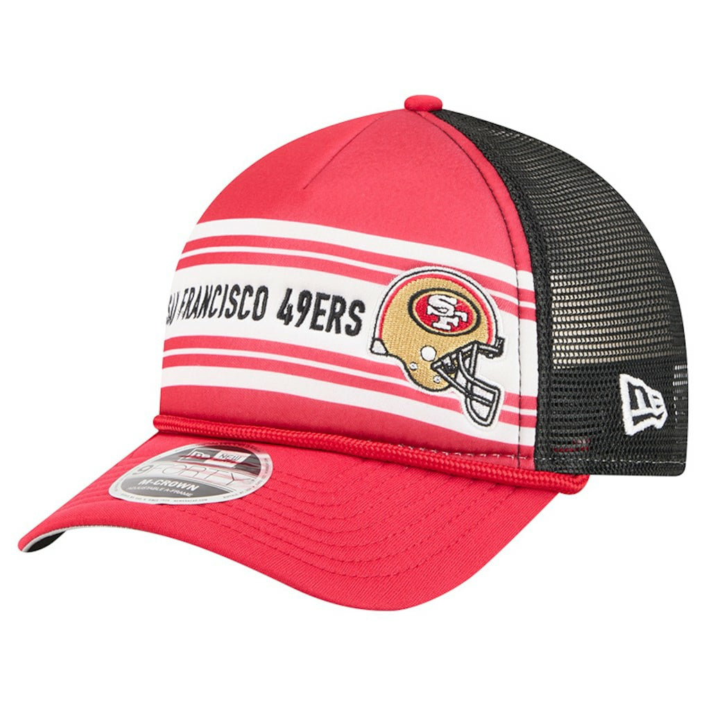 San Francisco 49ers New Era Linear A-Frame 9FORTY Adjustable Hat - Red cheap