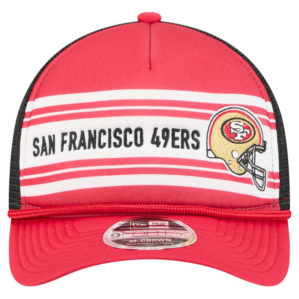 San Francisco 49ers New Era Linear A-Frame 9FORTY Adjustable Hat - Red cheap