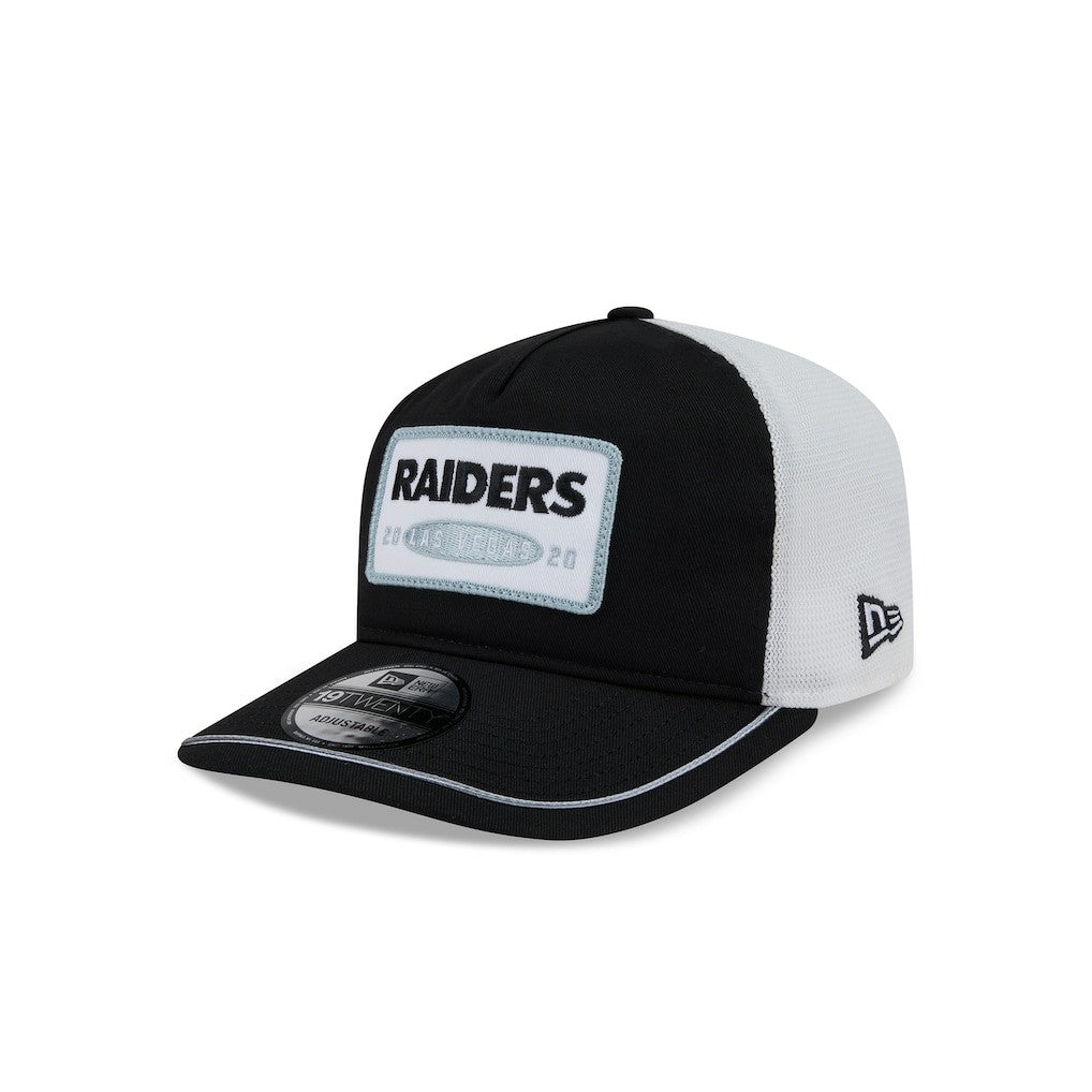 Las Vegas Raiders New Era Patch 19TWENTY Adjustable Hat - Black/White on sale