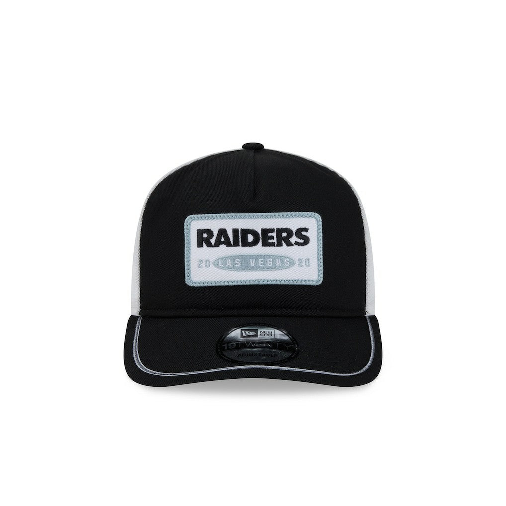 Las Vegas Raiders New Era Patch 19TWENTY Adjustable Hat - Black/White on sale