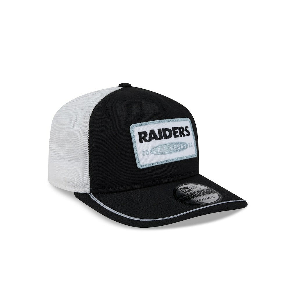 Las Vegas Raiders New Era Patch 19TWENTY Adjustable Hat - Black/White on sale