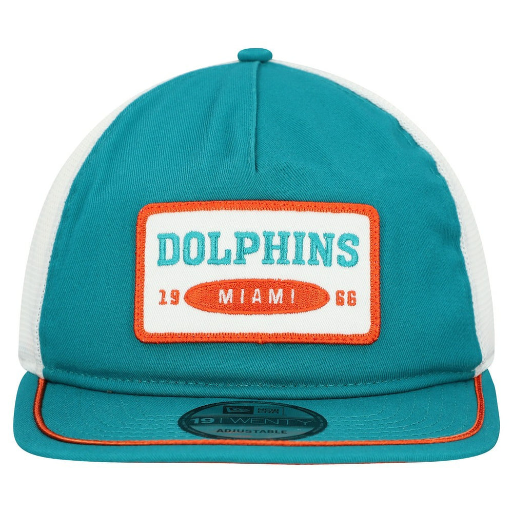 Miami Dolphins New Era Patch 19TWENTY Adjustable Hat - Aqua/White online