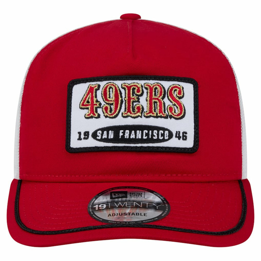 San Francisco 49ers New Era Patch 19TWENTY Adjustable Hat - Scarlet/White cheap