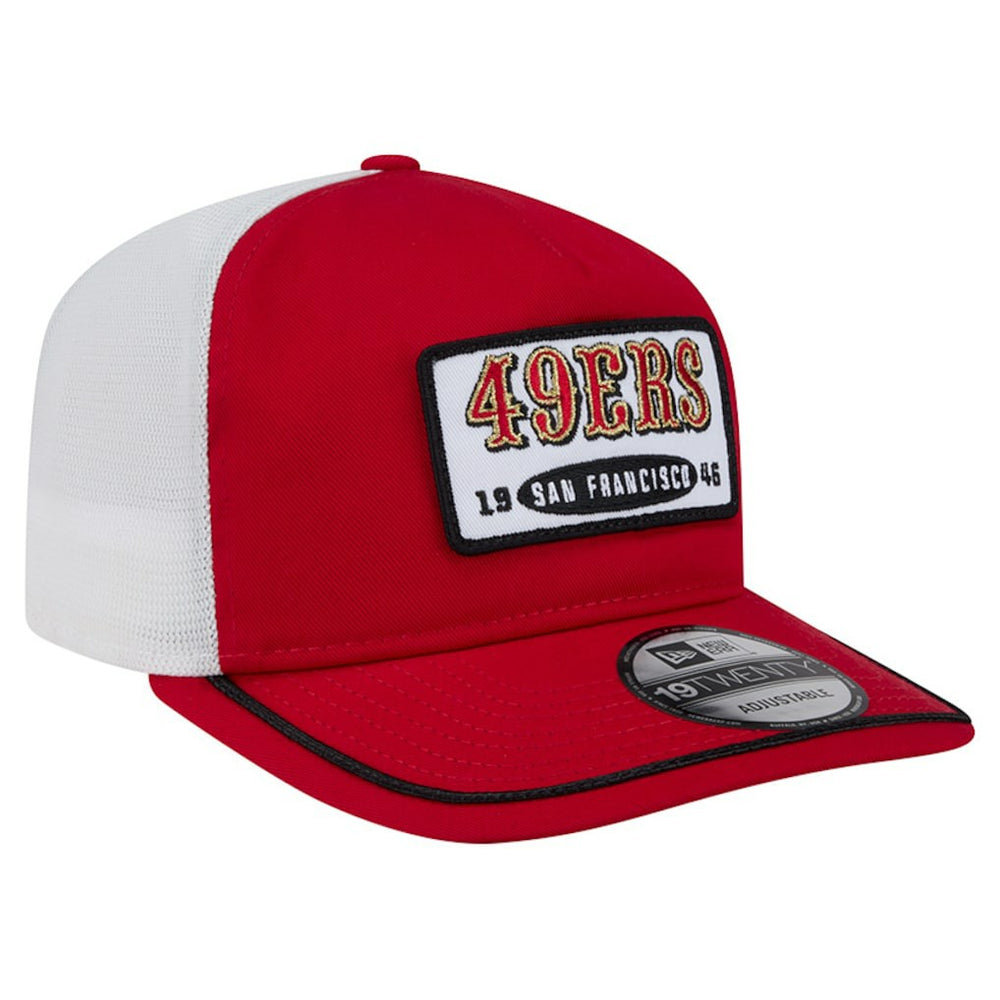 San Francisco 49ers New Era Patch 19TWENTY Adjustable Hat - Scarlet/White cheap