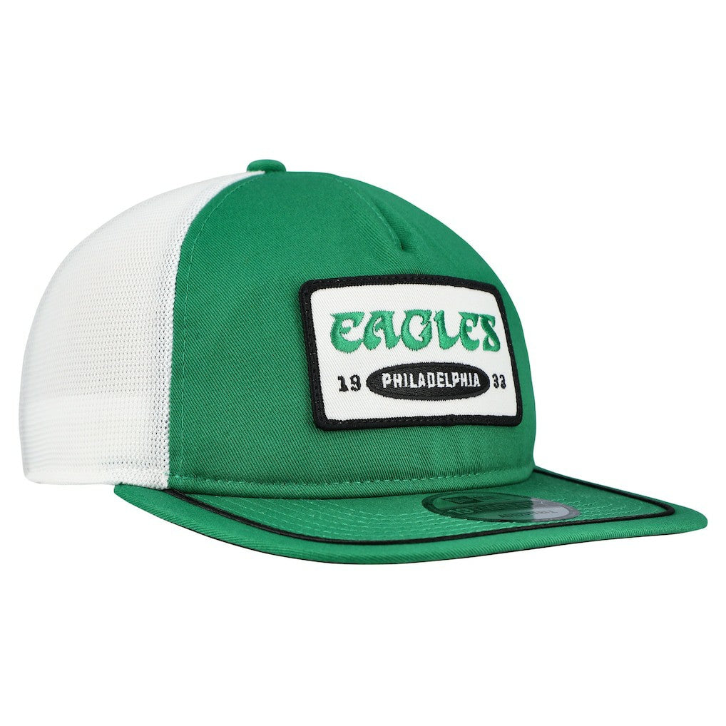 Philadelphia Eagles New Era Patch 19TWENTY Adjustable Hat - Kelly Green/White cheap