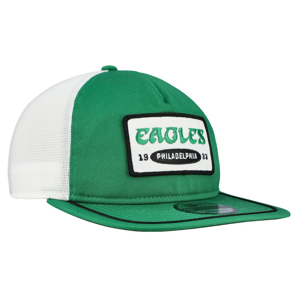 Philadelphia Eagles New Era Patch 19TWENTY Adjustable Hat - Kelly Green/White cheap