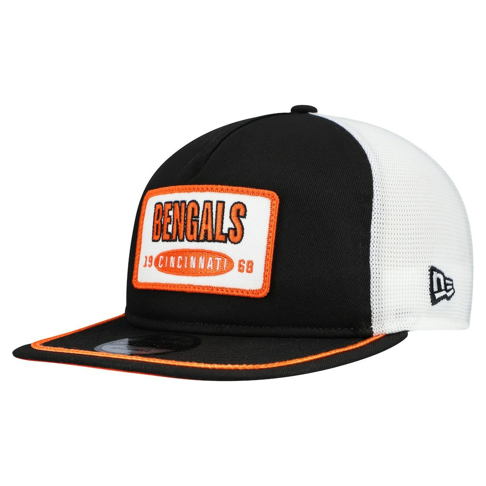 Cincinnati Bengals New Era Patch 19TWENTY Adjustable Hat - Black/White cheap