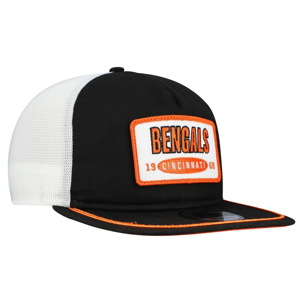 Cincinnati Bengals New Era Patch 19TWENTY Adjustable Hat - Black/White cheap