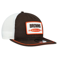 Cleveland Browns New Era Patch 19TWENTY Adjustable Hat - Brown/White discount