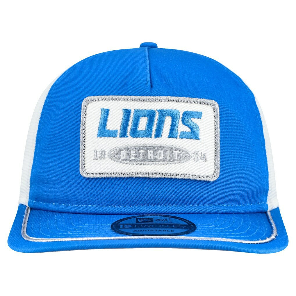 Detroit Lions New Era Patch 19TWENTY Adjustable Hat - Blue/White cheap