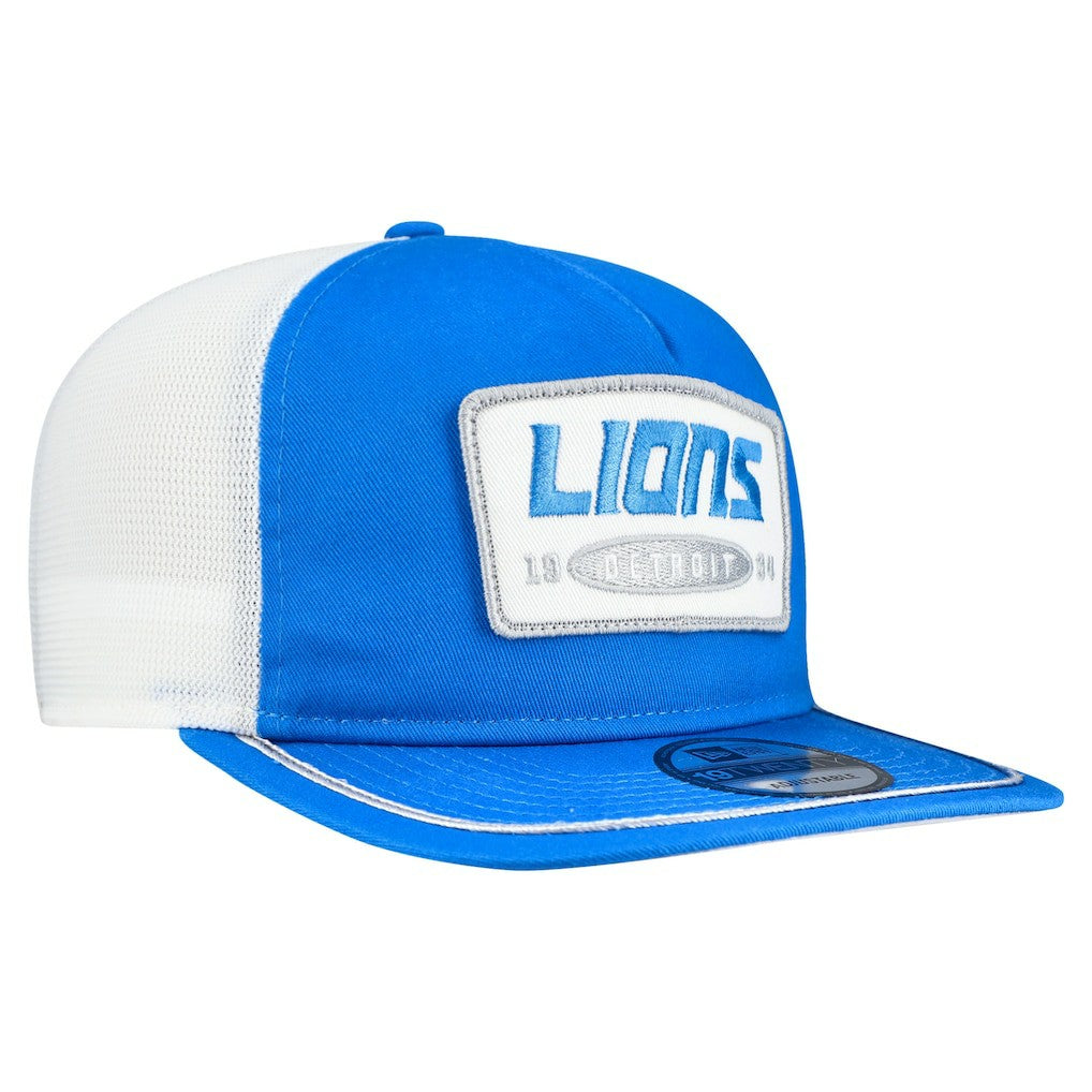 Detroit Lions New Era Patch 19TWENTY Adjustable Hat - Blue/White cheap