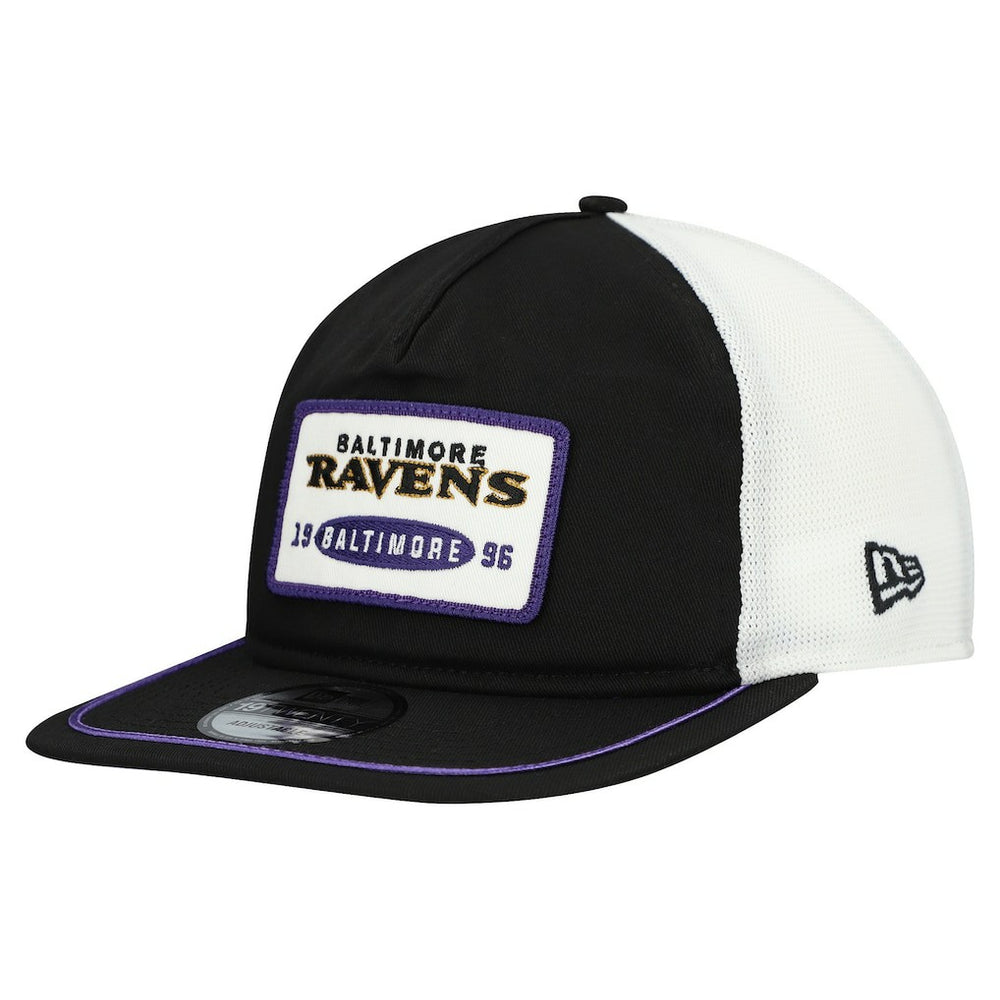 Baltimore Ravens New Era Patch 19TWENTY Adjustable Hat - Black/White online