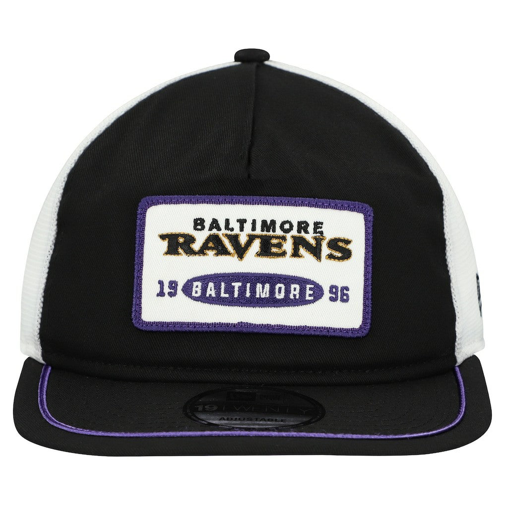 Baltimore Ravens New Era Patch 19TWENTY Adjustable Hat - Black/White online