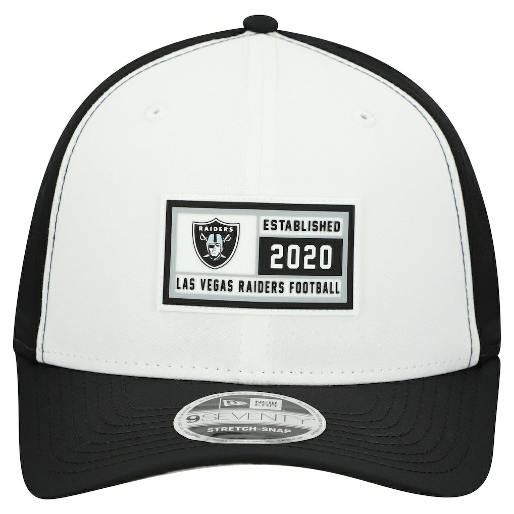 Las Vegas Raiders New Era Established Patch 9SEVENTY Adjustable Hat - White/Black cheap