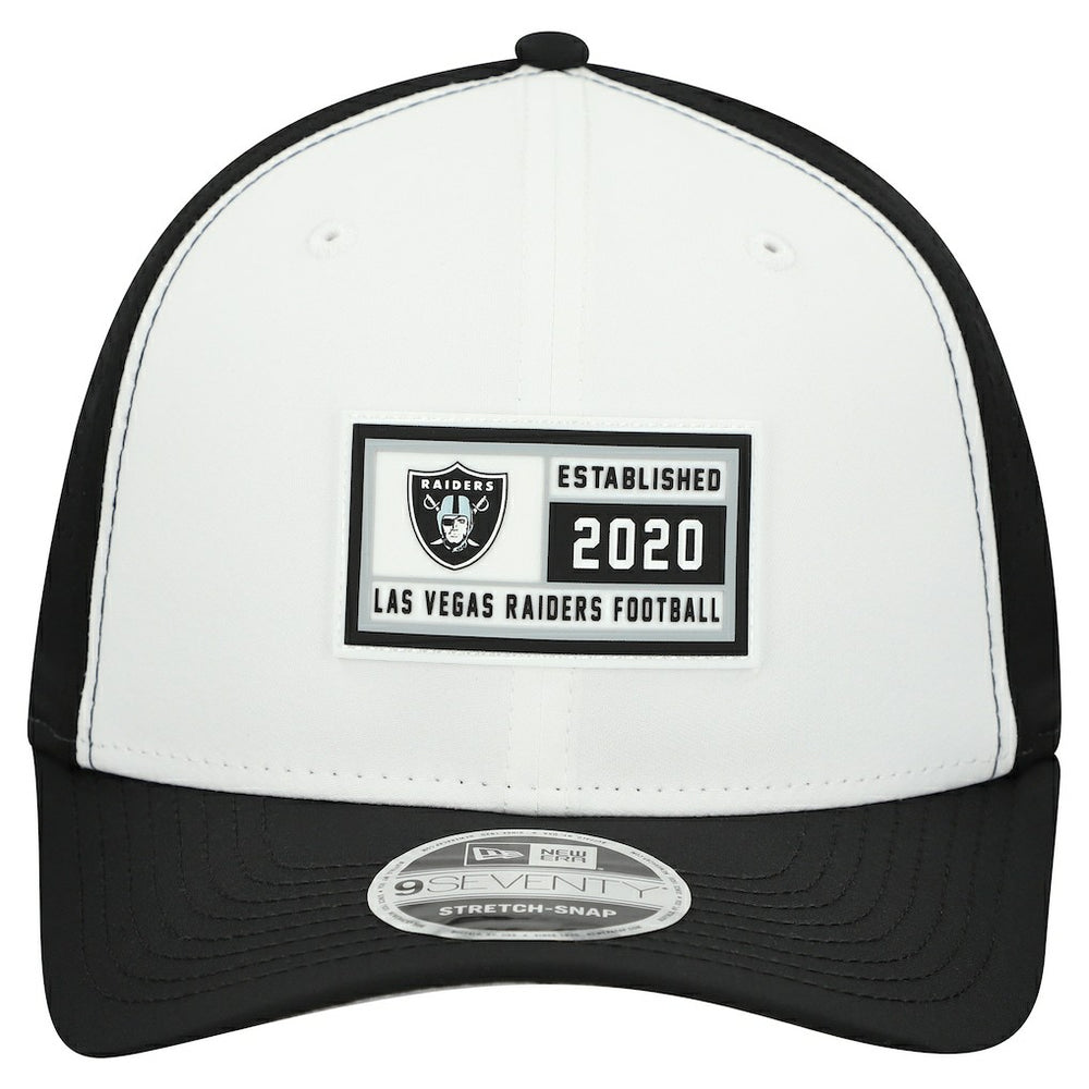 Las Vegas Raiders New Era Established Patch 9SEVENTY Adjustable Hat - White/Black cheap