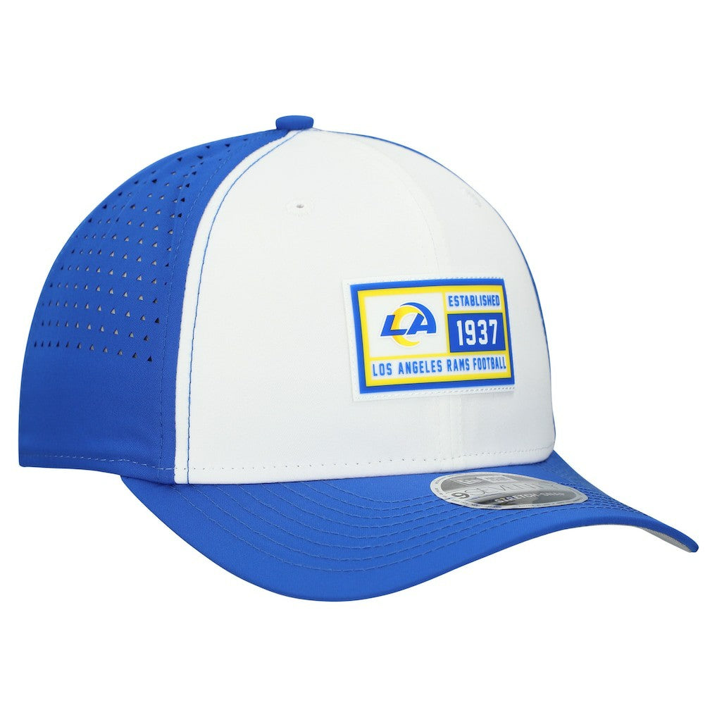 Los Angeles Rams New Era Established Patch 9SEVENTY Adjustable Hat - White/Royal sale