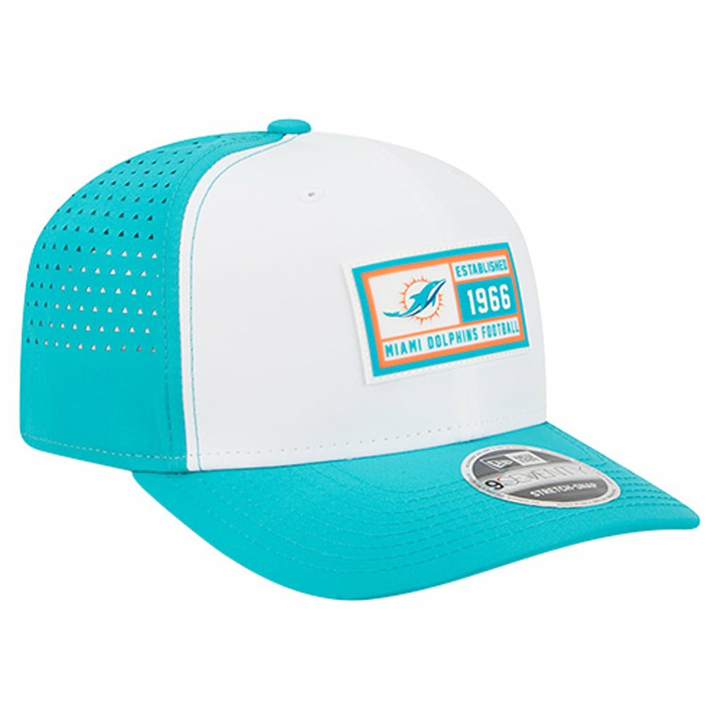 Miami Dolphins New Era Established Patch 9SEVENTY Adjustable Hat - White/Aqua online