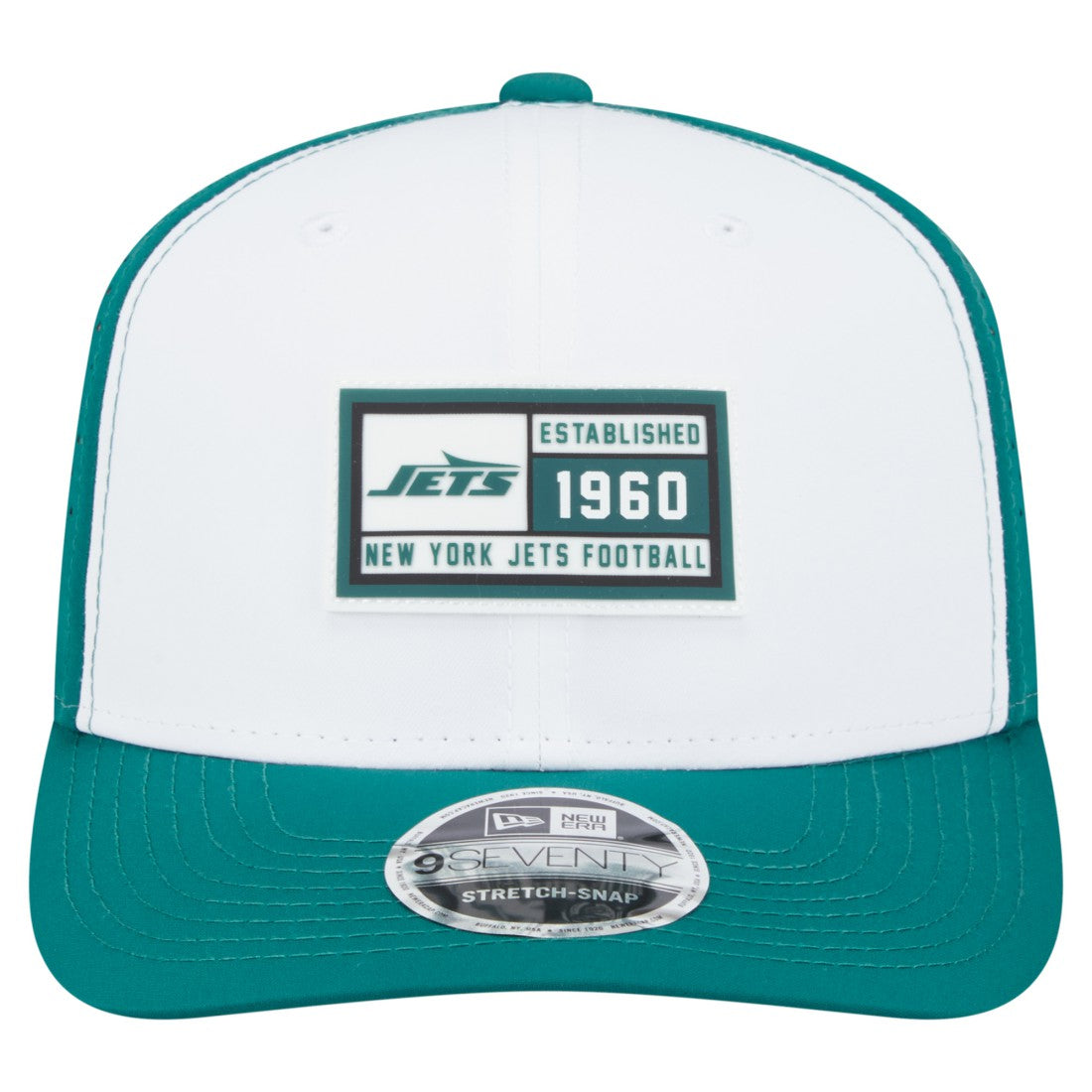 New York Jets New Era Established Patch 9SEVENTY Adjustable Hat - White/Green on sale