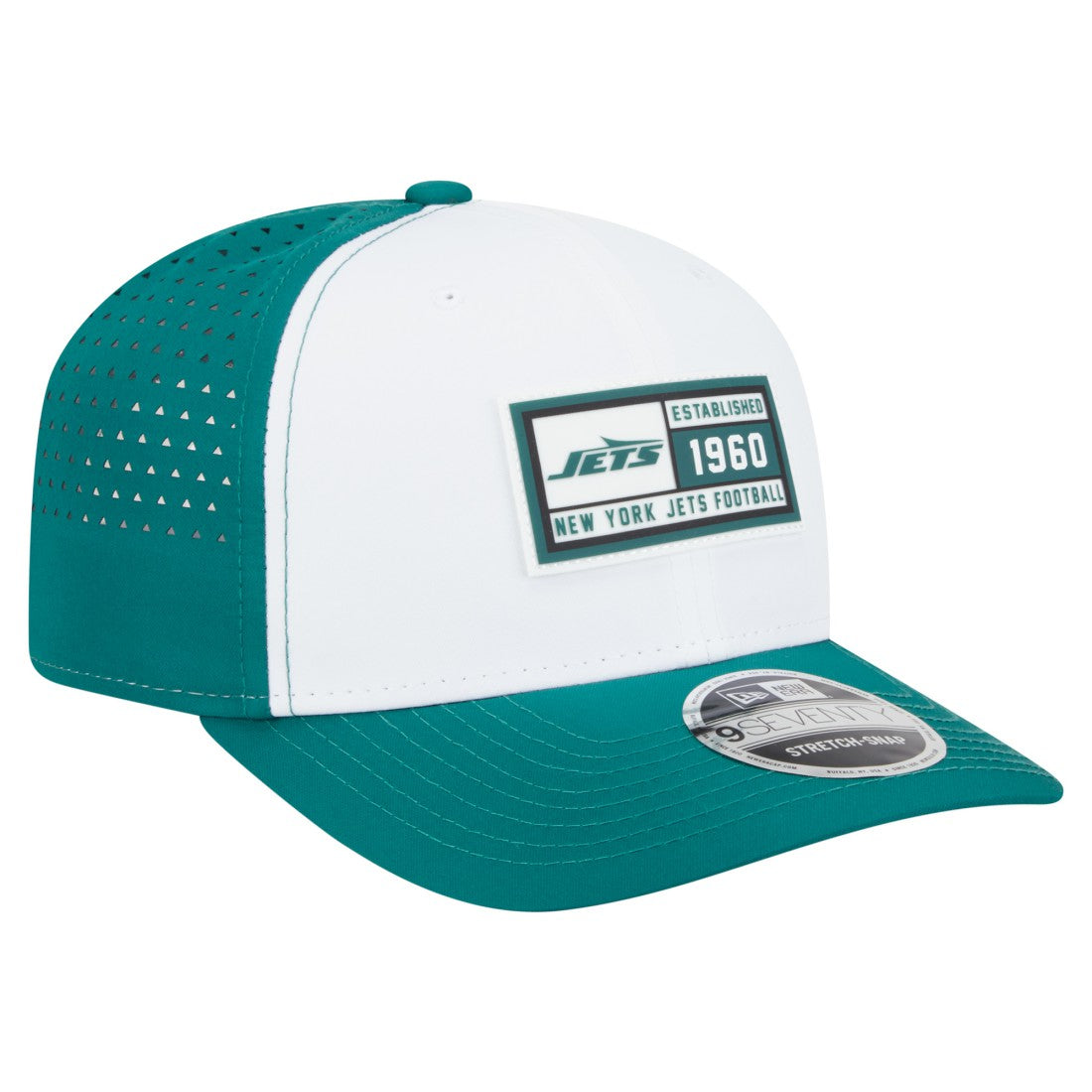 New York Jets New Era Established Patch 9SEVENTY Adjustable Hat - White/Green on sale