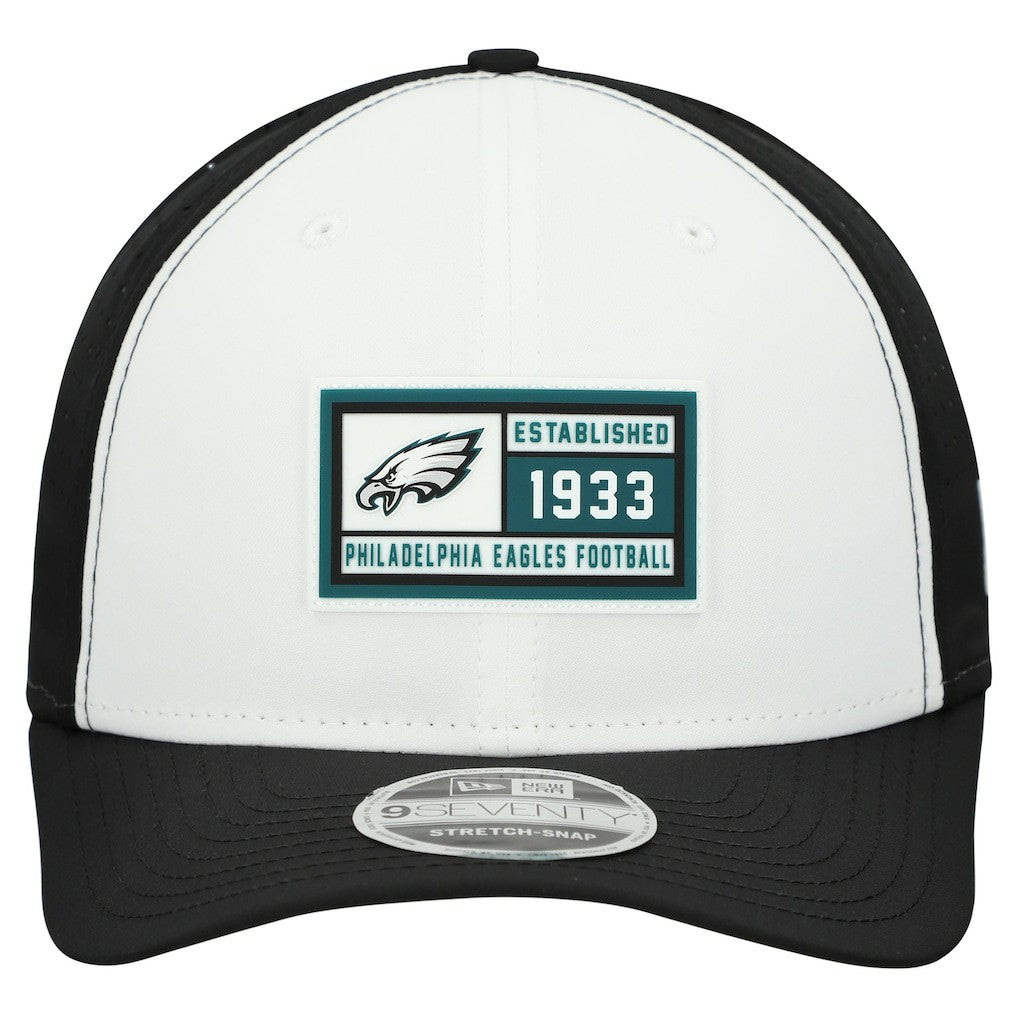 Philadelphia Eagles New Era Established Patch 9SEVENTY Adjustable Hat - White/Black sale