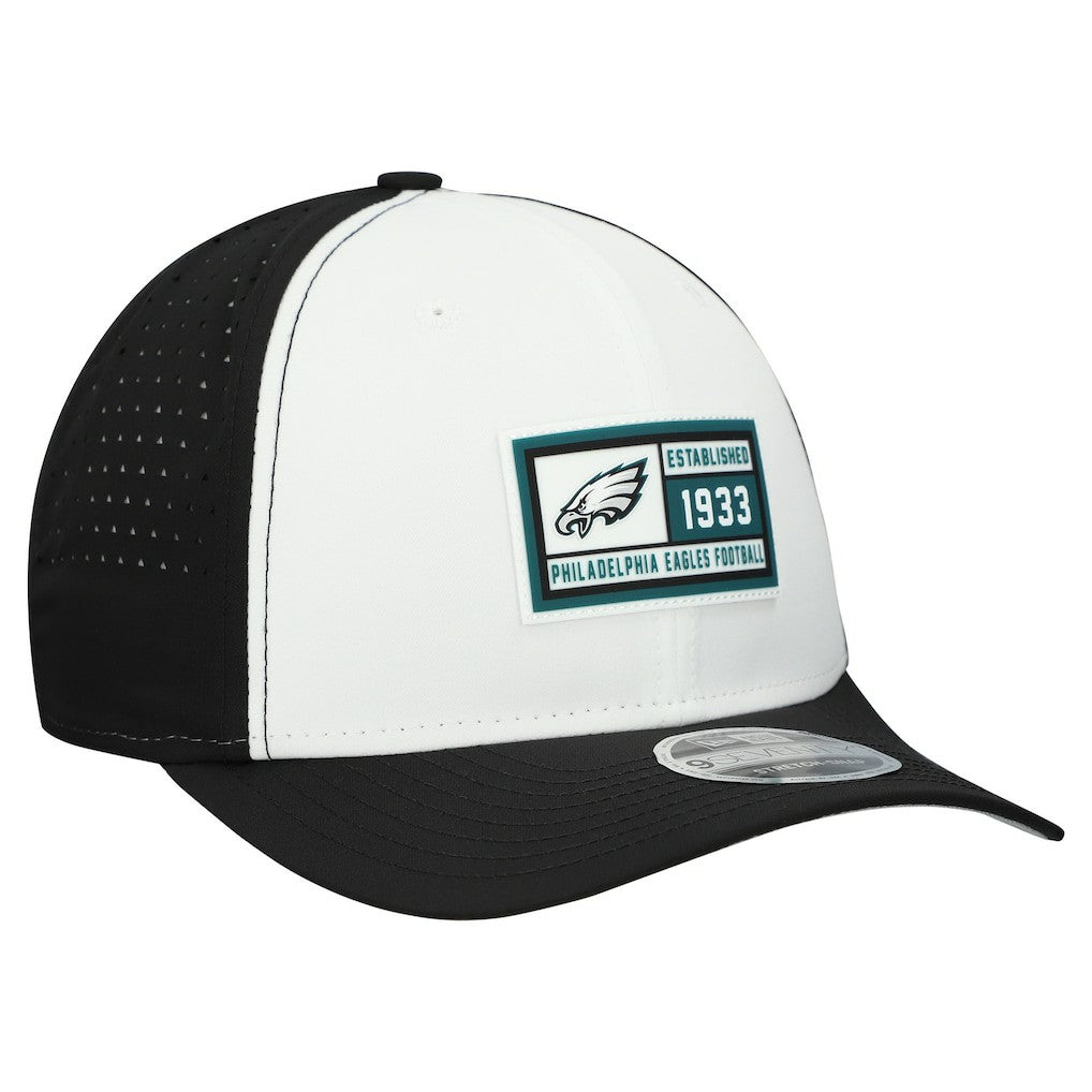 Philadelphia Eagles New Era Established Patch 9SEVENTY Adjustable Hat - White/Black sale