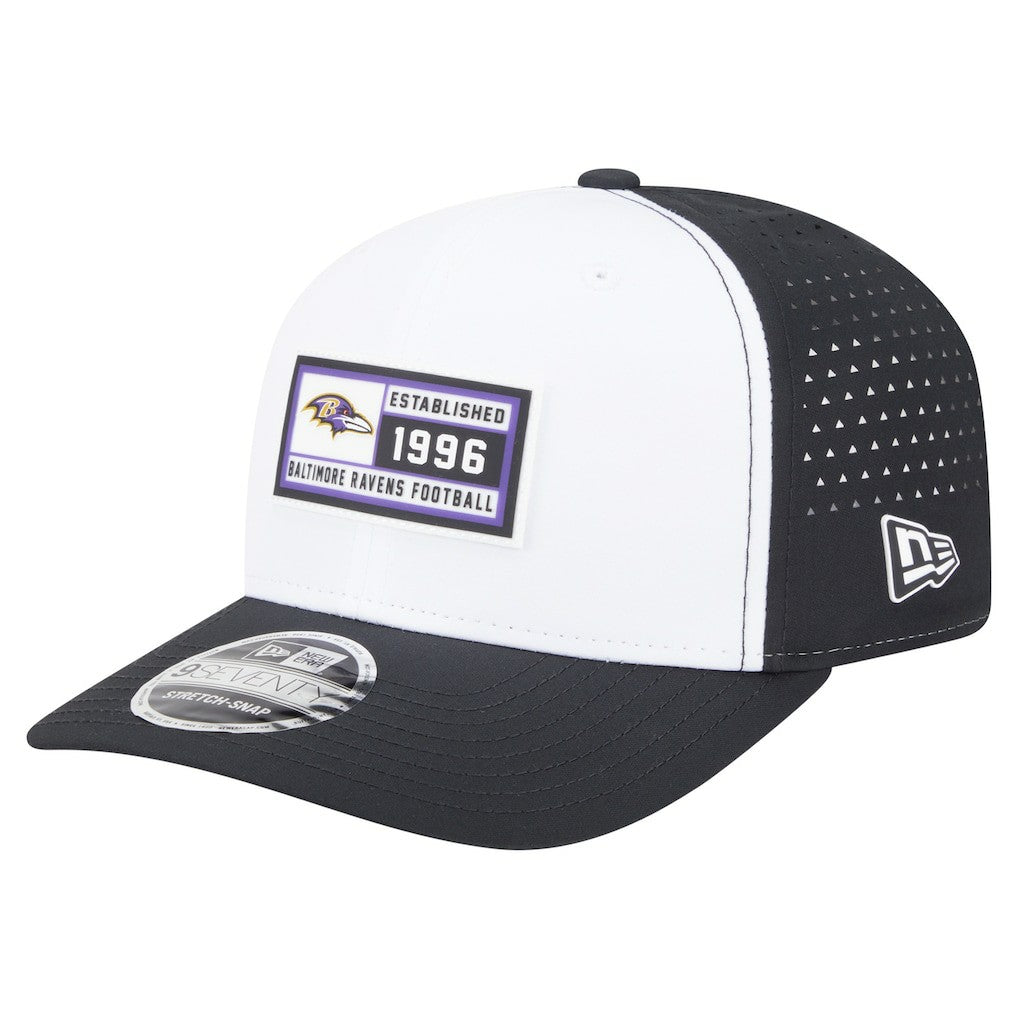 Baltimore Ravens New Era Established Patch 9SEVENTY Adjustable Hat - White/Black sale