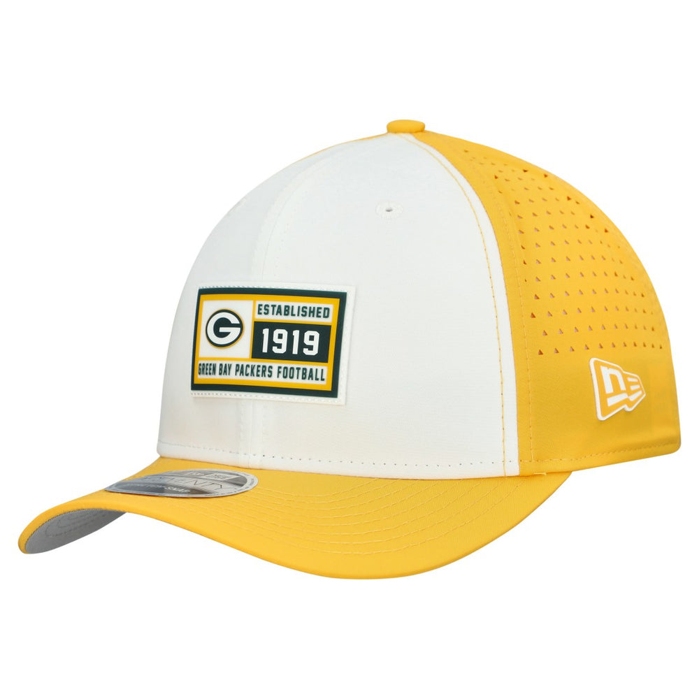 Green Bay Packers New Era Established Patch 9SEVENTY Adjustable Hat - White/Gold for sale