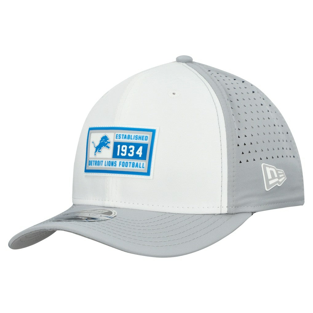 Detroit Lions New Era Established Patch 9SEVENTY Adjustable Hat - White/Silver discount