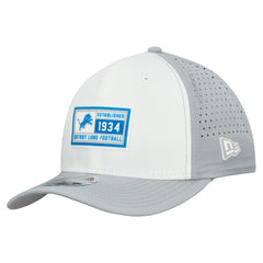 Detroit Lions New Era Established Patch 9SEVENTY Adjustable Hat - White/Silver discount